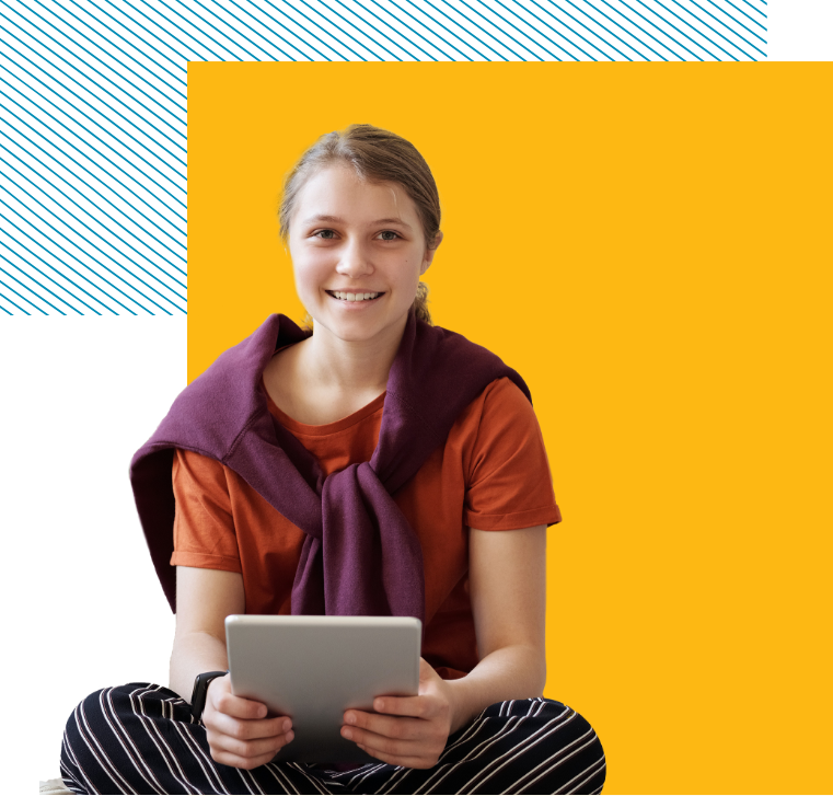 Girl holding tablet